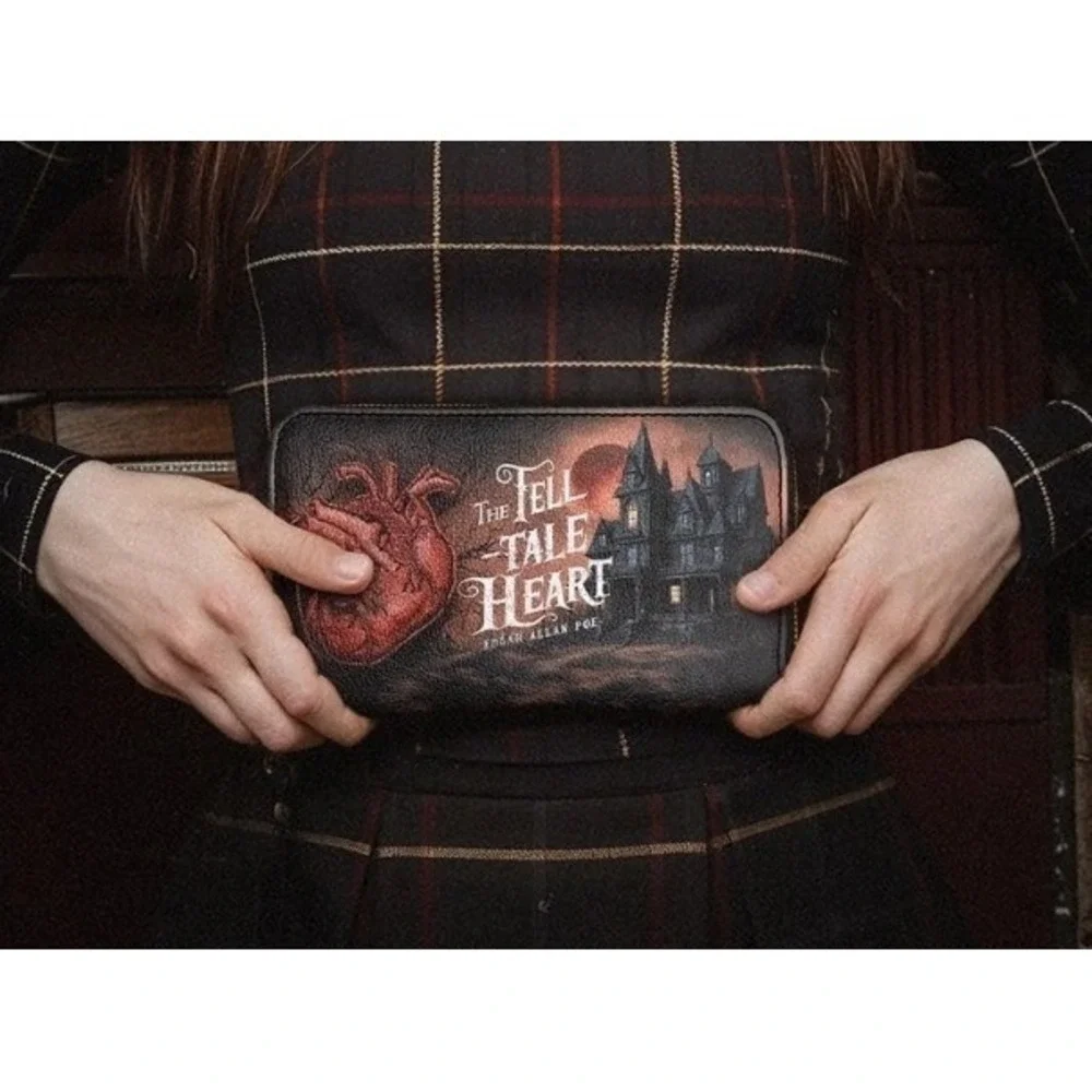 The Tell-Tale Heart Wallet Horror Goth Halloween New NWT Grunge‎ Emo Excellent